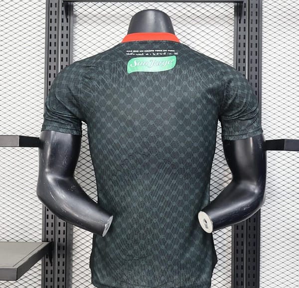 Player Version 25/26 CD Palestino Away Black Jersey with Red-Green Stripes and Bank of Palestine Sponsor - Image 4