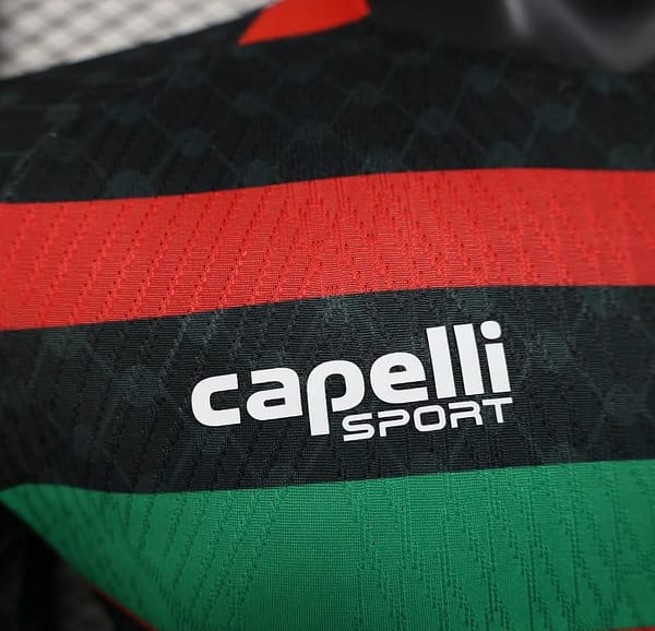 Player Version 25/26 CD Palestino Away Black Jersey with Red-Green Stripes and Bank of Palestine Sponsor - Image 9