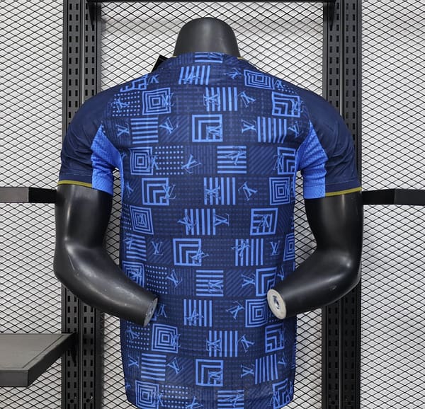 25/26 Player Version Real Madrid Blue Geometric Pattern Away Jersey - Image 2
