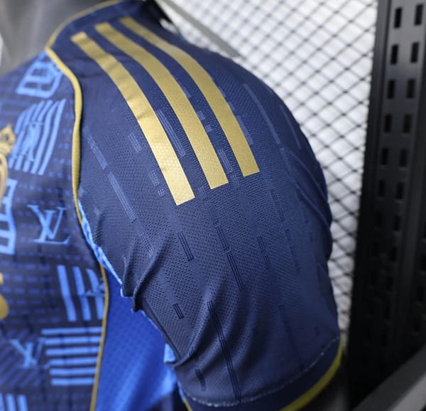 25/26 Player Version Real Madrid Blue Geometric Pattern Away Jersey - Image 4