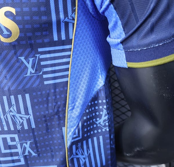 25/26 Player Version Real Madrid Blue Geometric Pattern Away Jersey - Image 5
