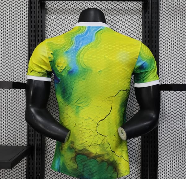 25/26 Player Version Real Madrid Limited Edition Goalkeeper Jersey - Emirates Neon Yellow Marble Design - Image 8
