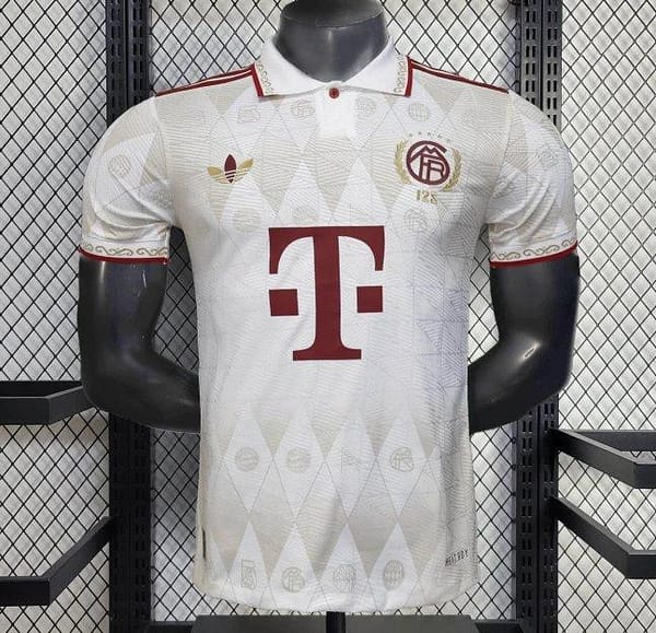 25/26 Player Version Bayern Munich White Diamond Pattern POLO Special Jersey