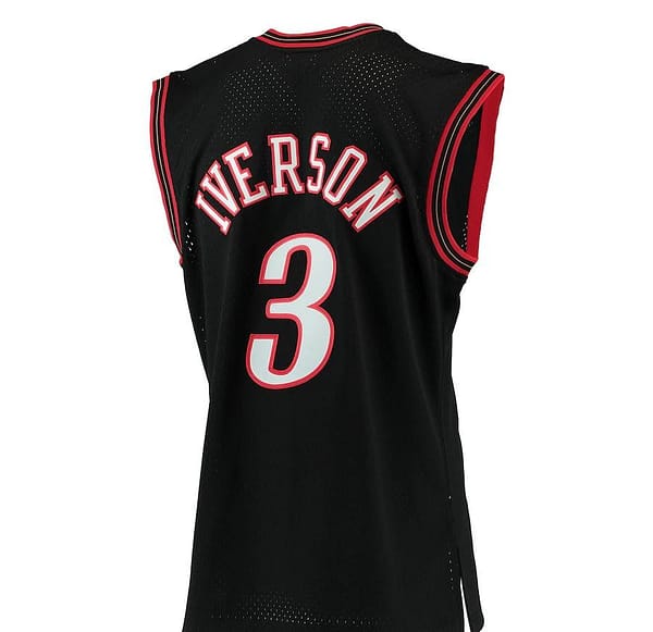 Men's Allen Iverson Black 2000-01 Retro Classics Team Jersey - Image 2