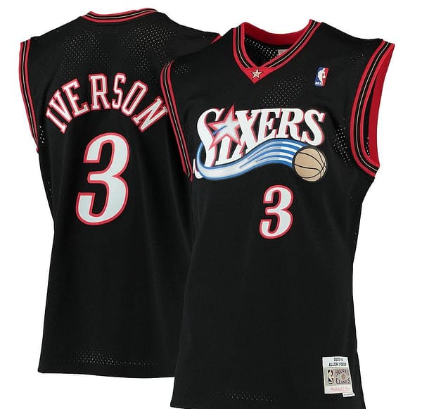 Men's Allen Iverson Black 2000-01 Retro Classics Team Jersey