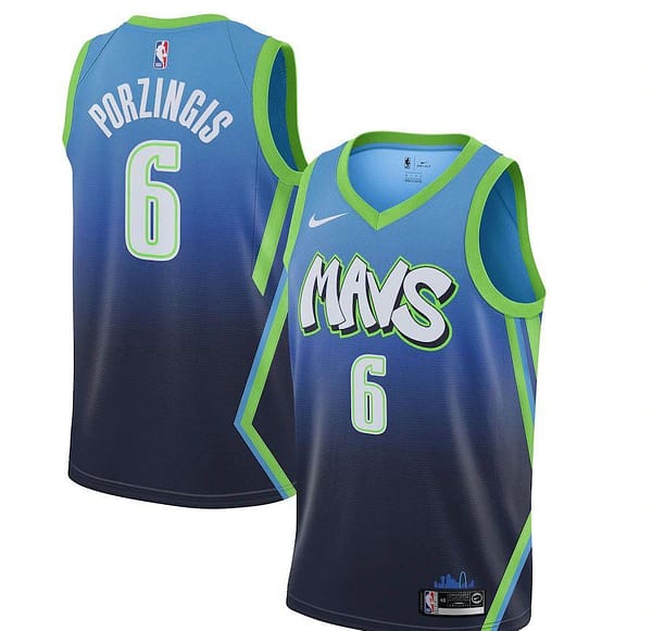 Men's Kristaps Porzingis Blue 2019-20 Finished City Edition Club Team Jersey