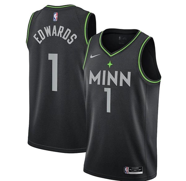 City Edition Club Team Jersey - Black - Anthony Edwards - Youth - 2020