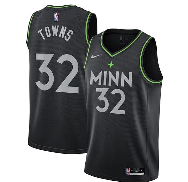 City Edition Club Team Jersey - Black - Karl-Anthony Towns - Youth - 2020