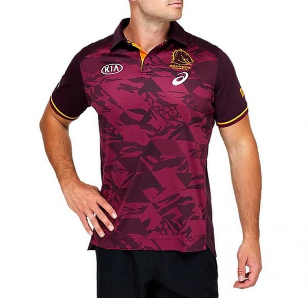 Brisbane Broncos 2021 Men's Training Rugby Polo - Image 3