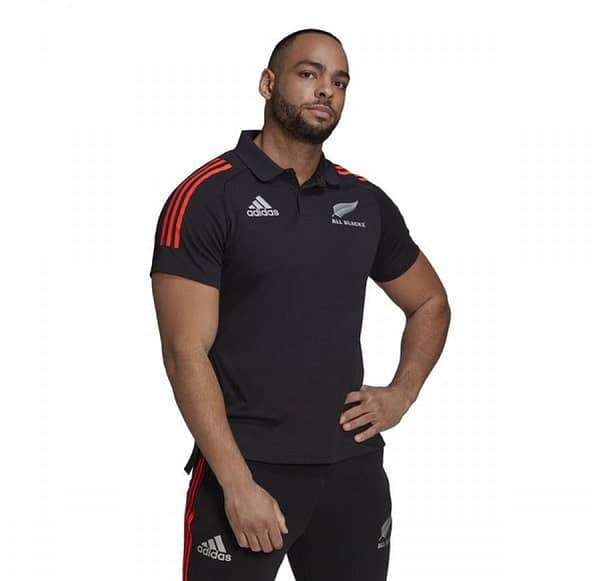 All Blacks 2021 Men's Primeblue Black Polo - Image 3