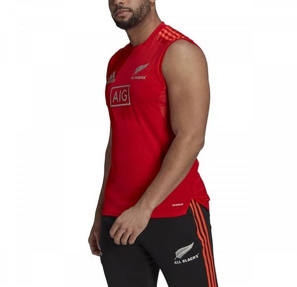 All Blacks 2021 Men's Performance Primeblue Red Singlet - Image 2