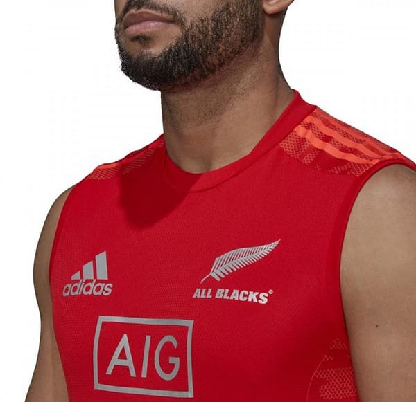 All Blacks 2021 Men's Performance Primeblue Red Singlet - Image 4