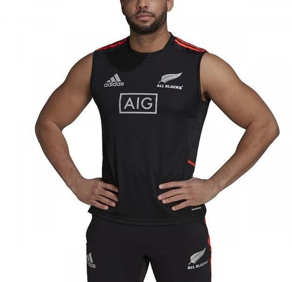 All Blacks 2021 Men's Performance Primeblue Black Singlet - Image 3