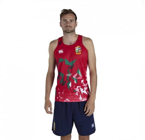 British And Irish Lions 2021 Mens Rugby Singlet - Red - Image 2