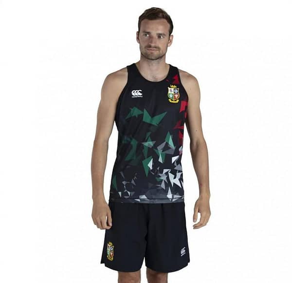 British And Irish Lions 2021 Mens Rugby Singlet - Black - Image 2