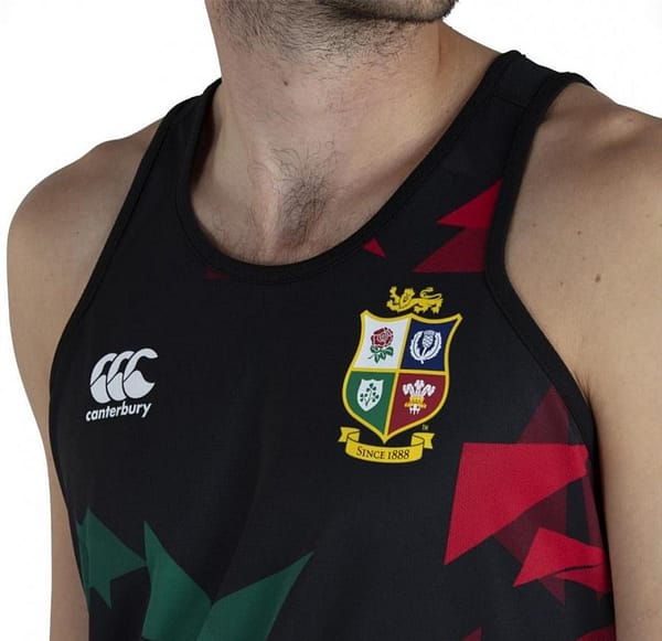 British And Irish Lions 2021 Mens Rugby Singlet - Black - Image 4