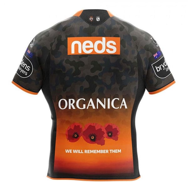 Wests Tigers 2021 Mens ANZAC Rugby Jersey - Image 2