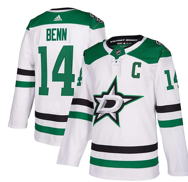 Women's Jamie Benn White Away Player Team Jersey