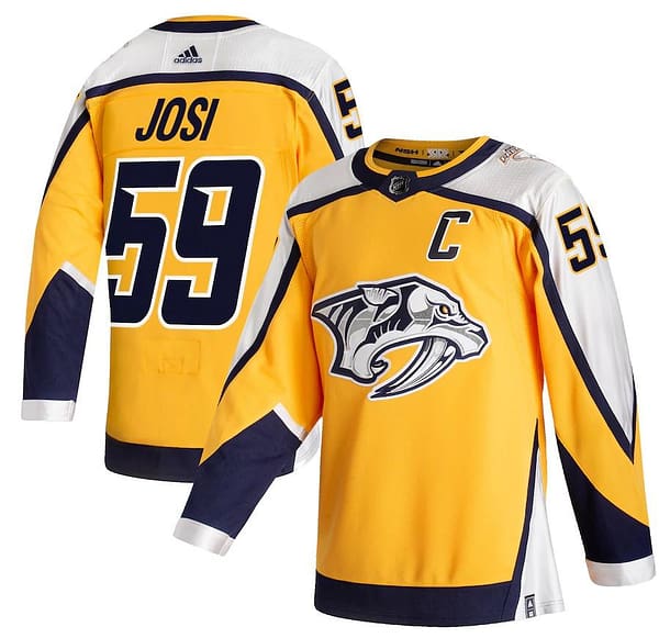 Women's Roman Josi Yellow 202021 Reverse Retro Player Team Jersey