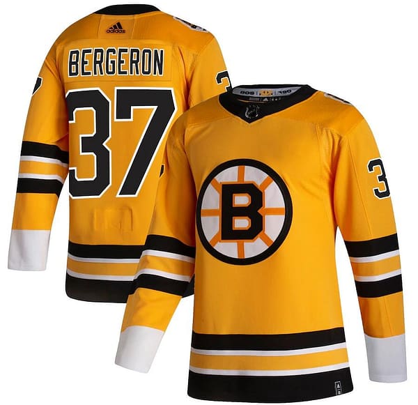 Women's Patrice Bergeron Yellow 2020-21 Reverse Retro Player Team Jersey