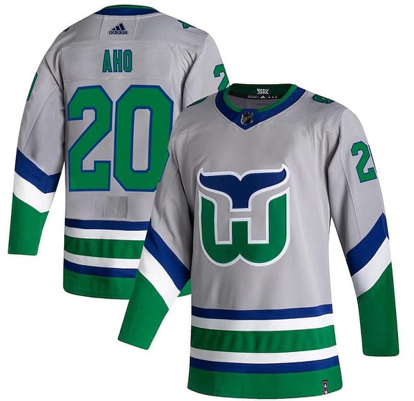 Women's Sebastian Aho Gray 2020-21 Reverse Retro Player Team Jersey