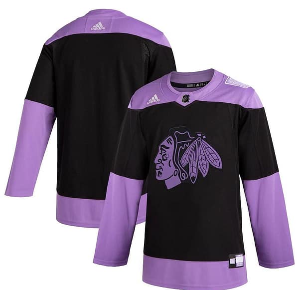 Women's Black Hockey Fights Cancer Practice Team Jersey