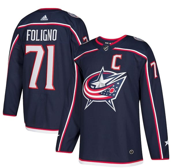 Women's Nick Foligno Navy Player Team Jersey