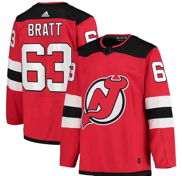 Women's Jesper Bratt Red Home Player Team Jersey