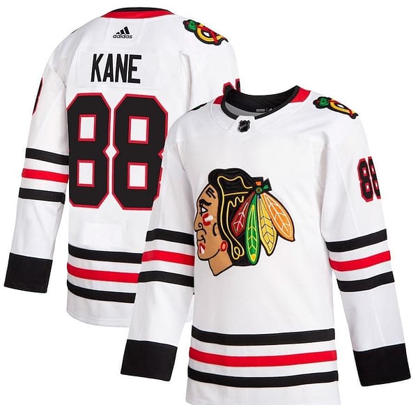 Men's Patrick Kane White Away Player Team Jersey