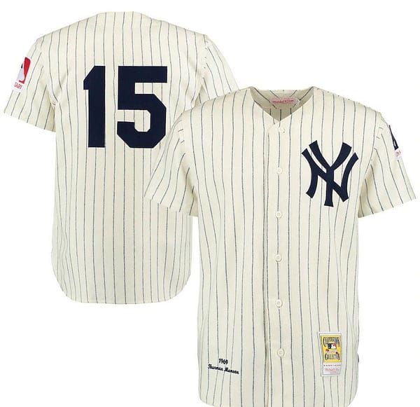 Men's Thurman Munson Cream & Navy 1969 Throwback Jersey