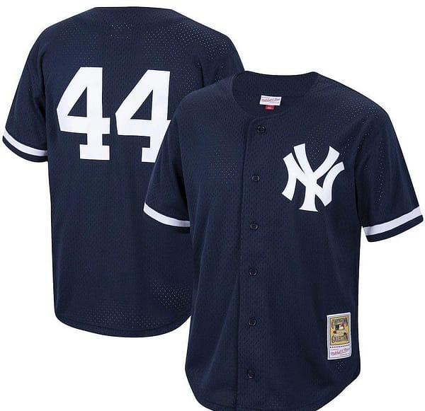 Men's Reggie Jackson Navy Cooperstown Collection Mesh Batting Practice Throwback Jersey