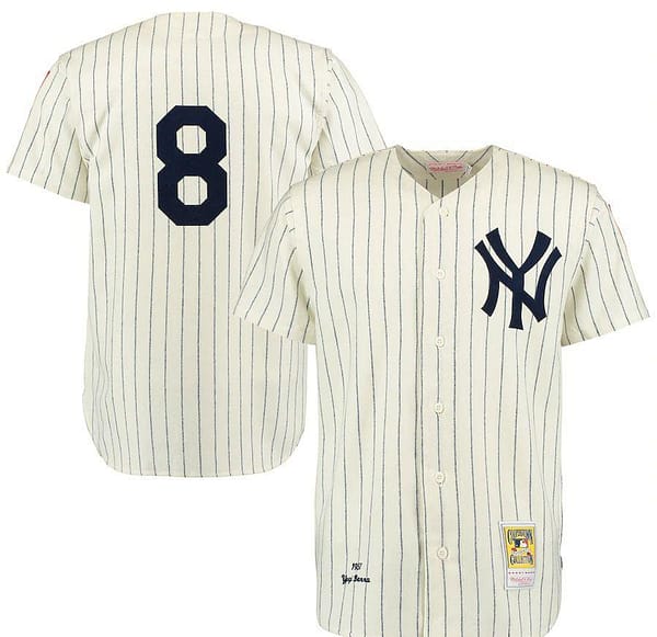 Men's Yogi Berra Cream & Navy 1951 Throwback Jersey