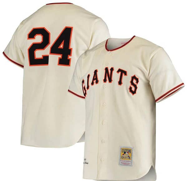 Men's Willie Mays Cream Home 1954 Throwback Jersey