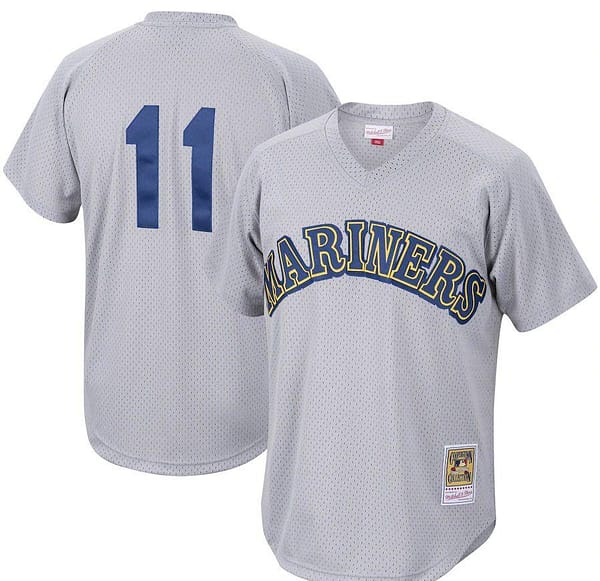 Men's Edgar Martinez Charcoal Cooperstown Collection Mesh Batting Practice Throwback Jersey
