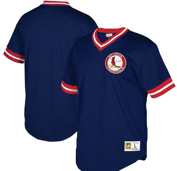 Men's Navy Mesh V-Neck Throwback Jersey