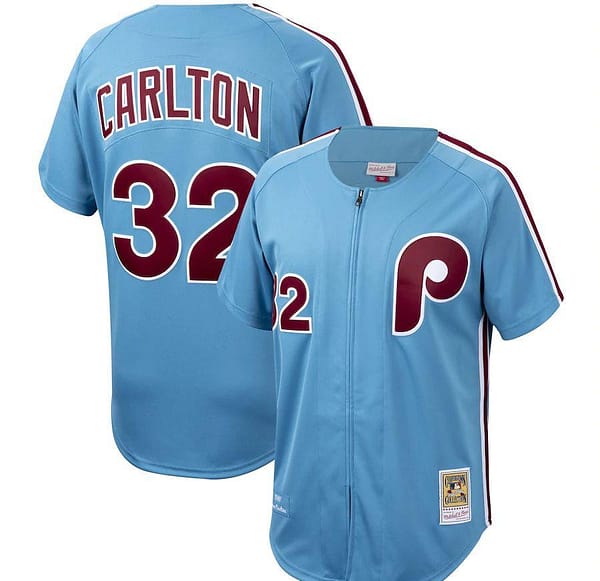Men's Steve Carlton Cooperstown Collection Throwback Jersey - Light Blue
