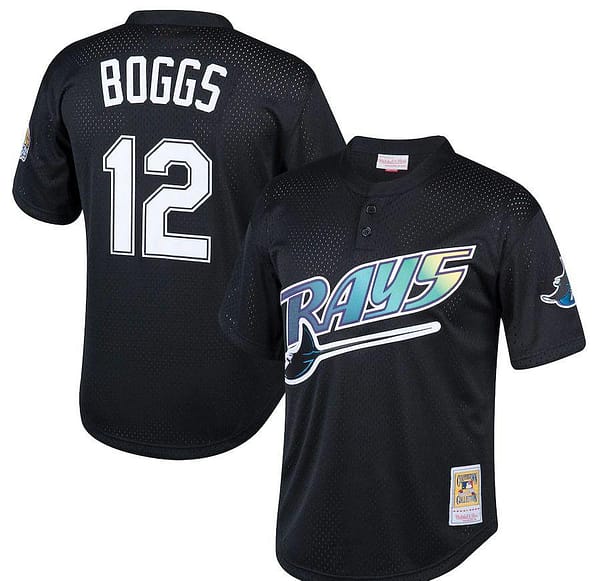 Men's Wade Boggs Black Cooperstown Collection Mesh Batting Practice Throwback Jersey