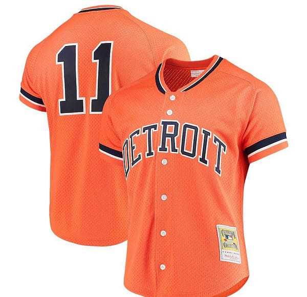Men's Sparky Anderson Orange Fashion Cooperstown Collection Mesh Batting Practice Throwback Jersey