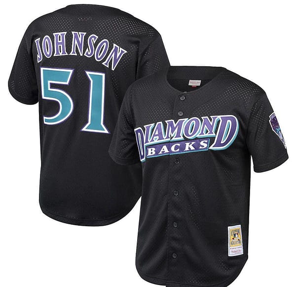 Youth Randy Johnson Black Cooperstown Collection Mesh Batting Practice Throwback Jersey