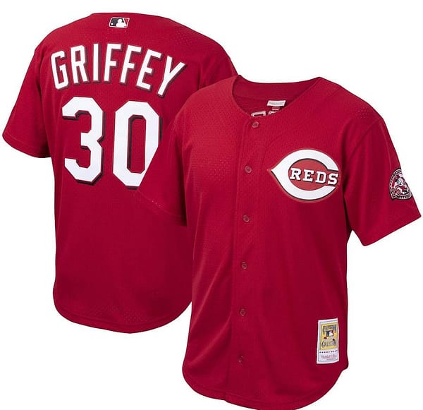 Youth Ken Griffey Jr. Red Cooperstown Collection Batting Practice Throwback Jersey