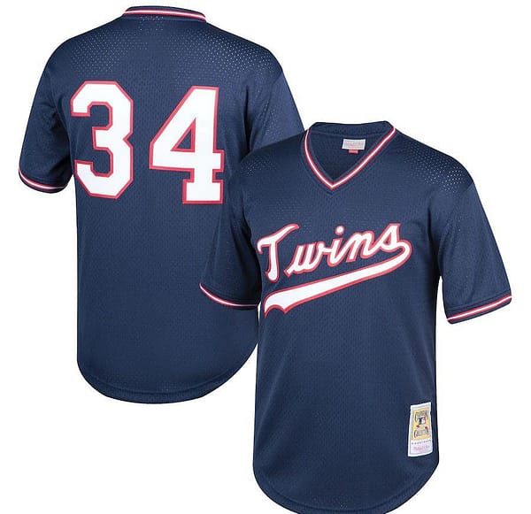 Youth Kirby Puckett Navy Cooperstown Collection Mesh Batting Practice Throwback Jersey