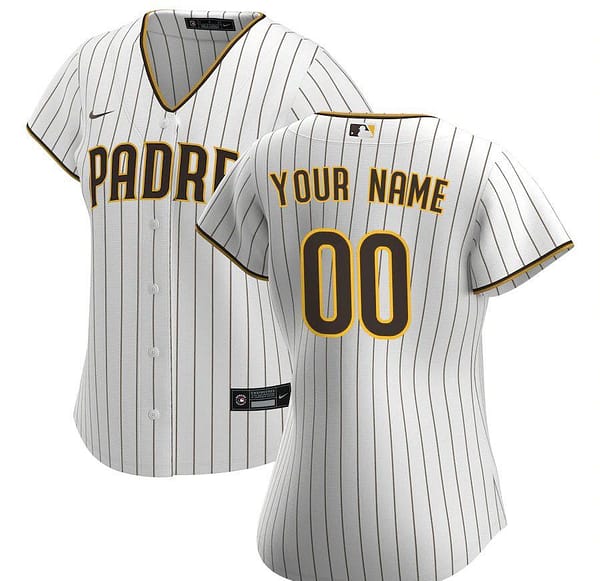 Women's White&Brown 2020 Home Custom Team Jersey
