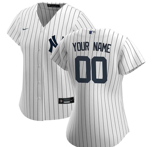 Women's White&Navy 2020 Home Custom Team Jersey