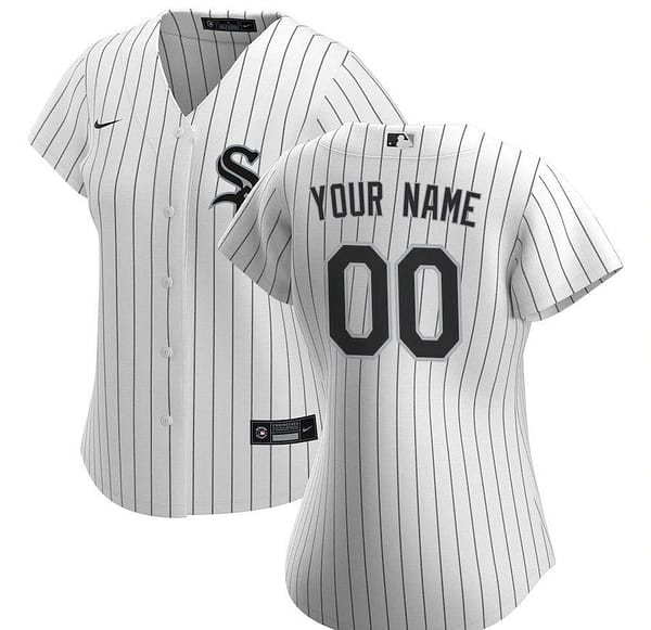 Women's White&Black 2020 Home Custom Team Jersey