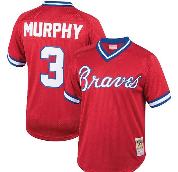 Men's Dale Murphy Red Cooperstown Collection Mesh Batting Practice Throwback Jersey