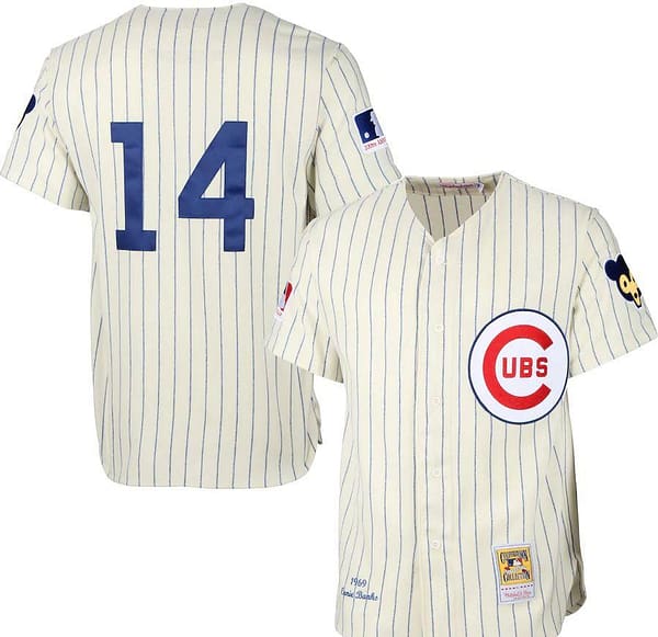 Mens Ernie Banks Cream Throwback Jersey