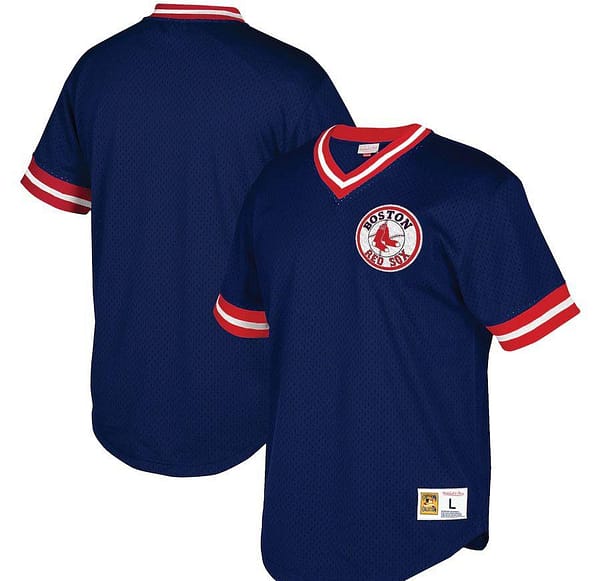 Men's Navy Mesh V-Neck Throwback Jersey
