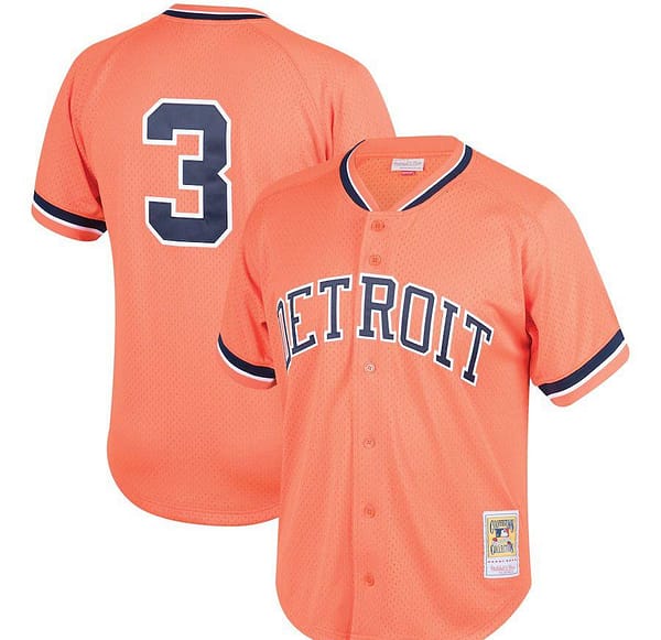 Men's Alan Trammell Orange Fashion Cooperstown Collection Mesh Batting Practice Throwback Jersey