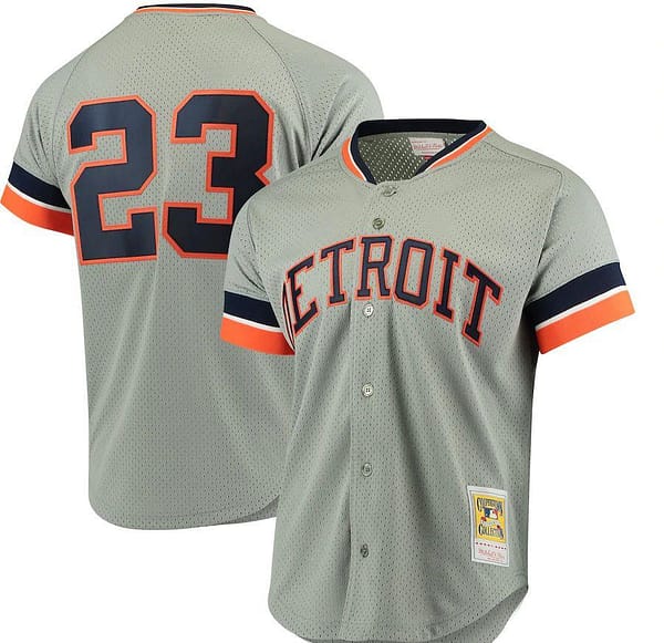 Men's Kirk Gibson Gray Fashion Cooperstown Collection Mesh Batting Practice Throwback Jersey