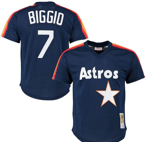 Men's Craig Biggio Navy Cooperstown Mesh Batting Practice Throwback Jersey